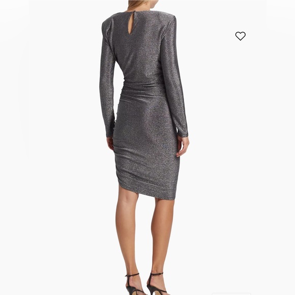 Veronica Beard Cyrus Long Sleeve Shimmer Ruched Mini Dress Size XS NWT - Picture 4 of 11
